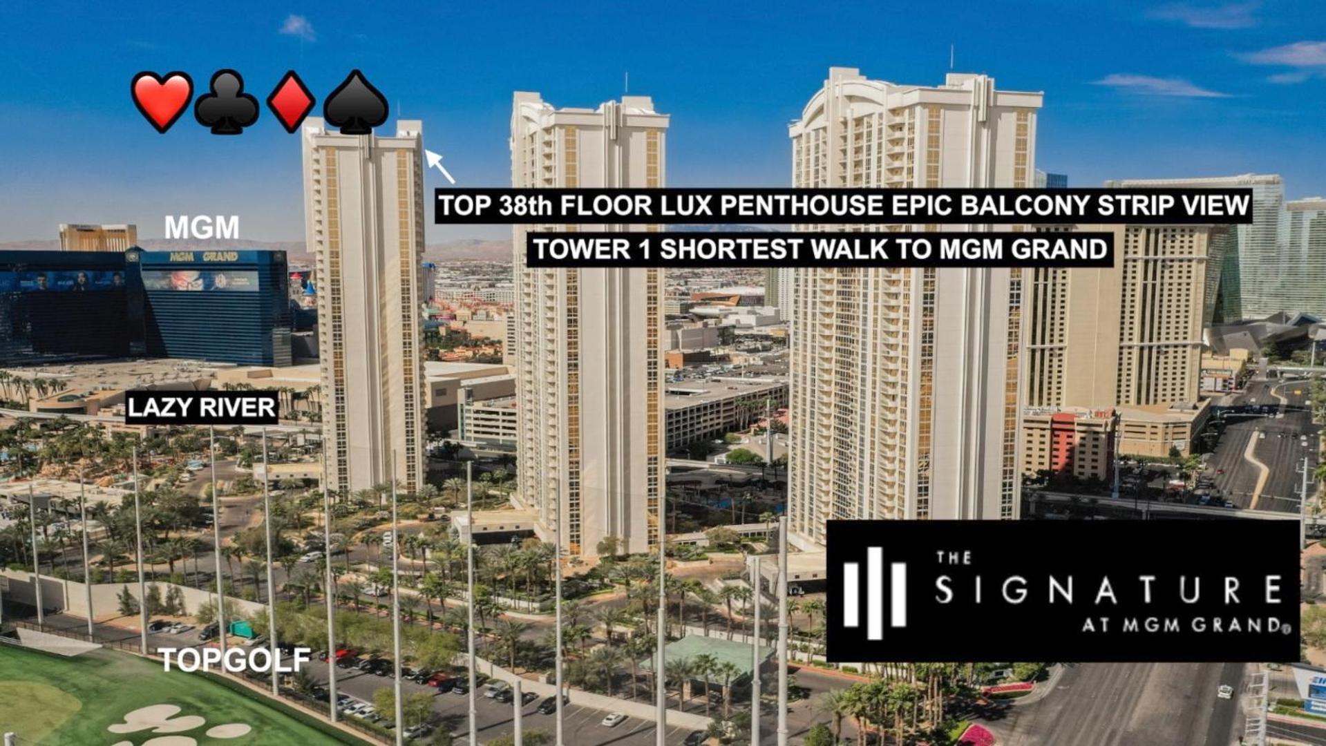 Signature Mgm Top 38Th Floor Penthouse Lux+ Best Balony Strip View Suite + No Resort Fee Las Vegas Exteriör bild